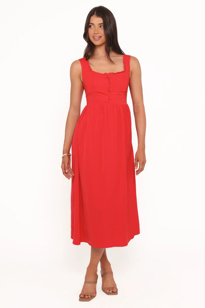 Melrose Midi Dress - Red