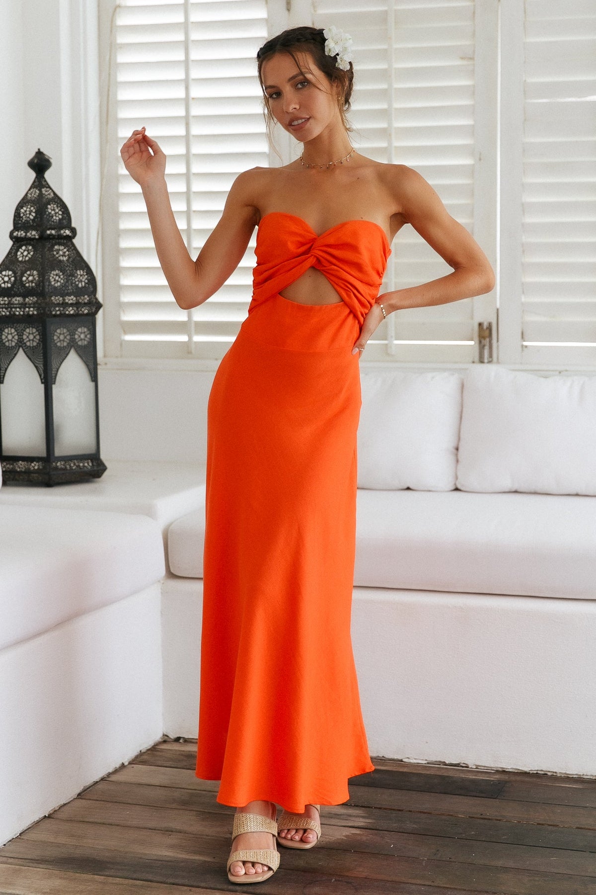 Glowing And Going Maxi Dress Orange