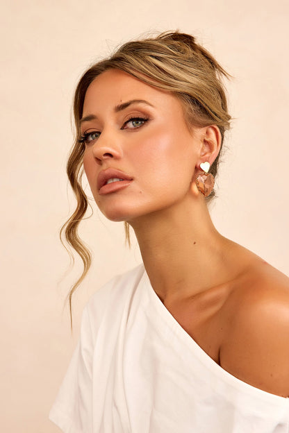 Disco Sole Earrings - Rose Gold