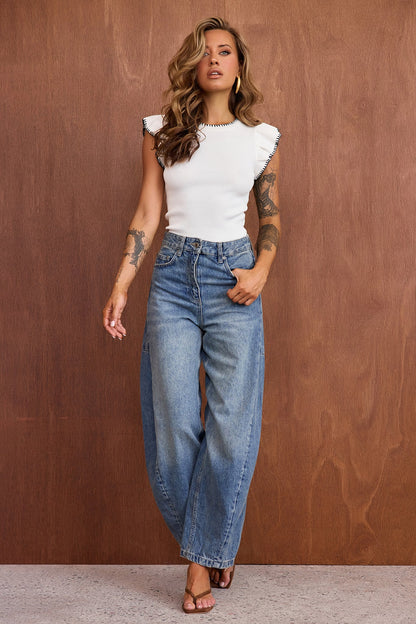 Maggy Knit Top - White
