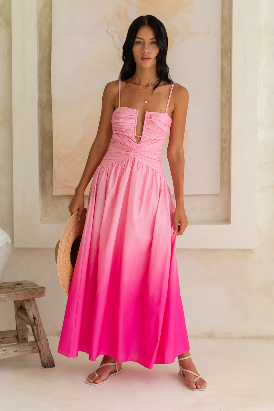 Caramel Latte Maxi Dress Pink