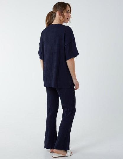 Waffle Trouser And T-Shirt (Set)