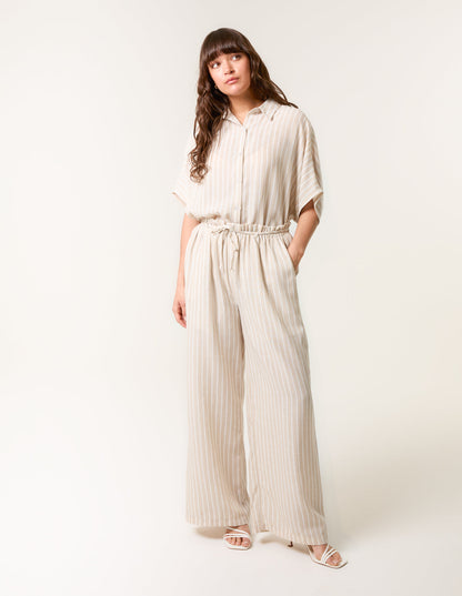 Paperbag Waist Pinstripe Trouser