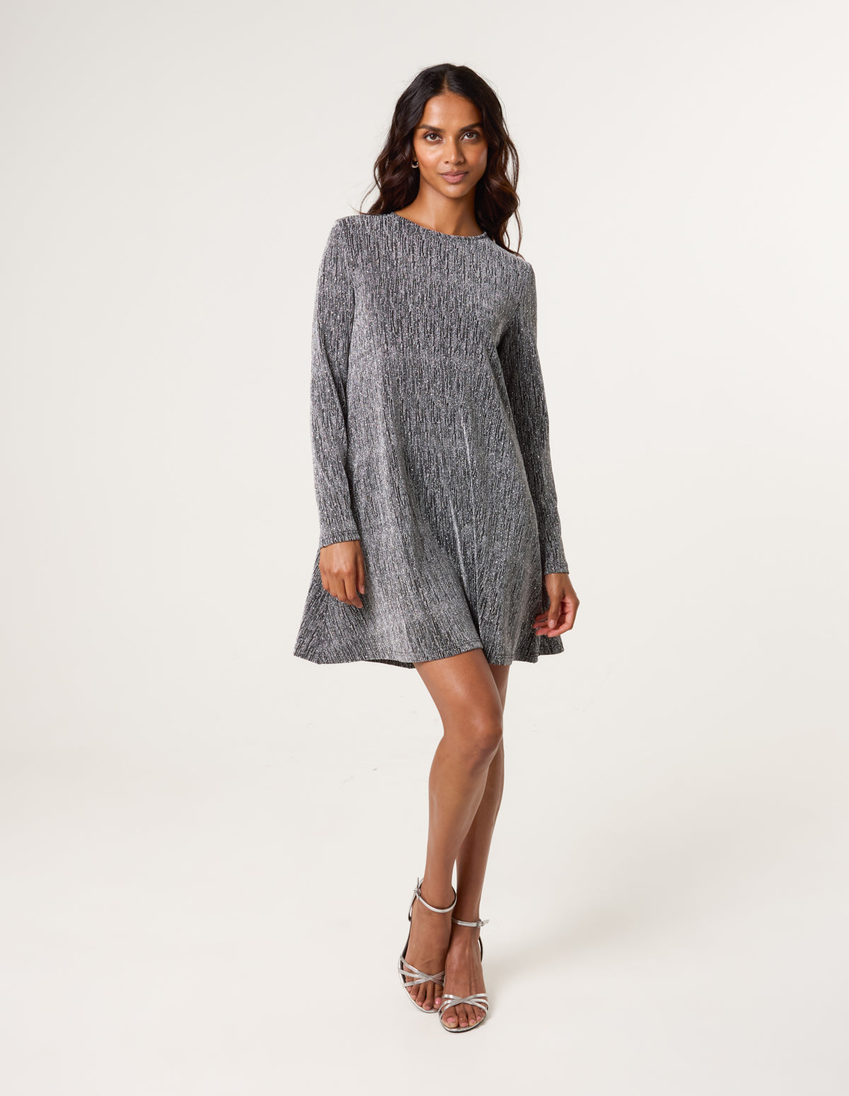 Metallic Diamante Swing Dress