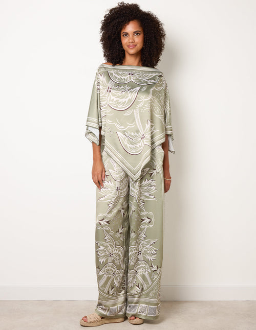 Scarf Print Trouser Set
