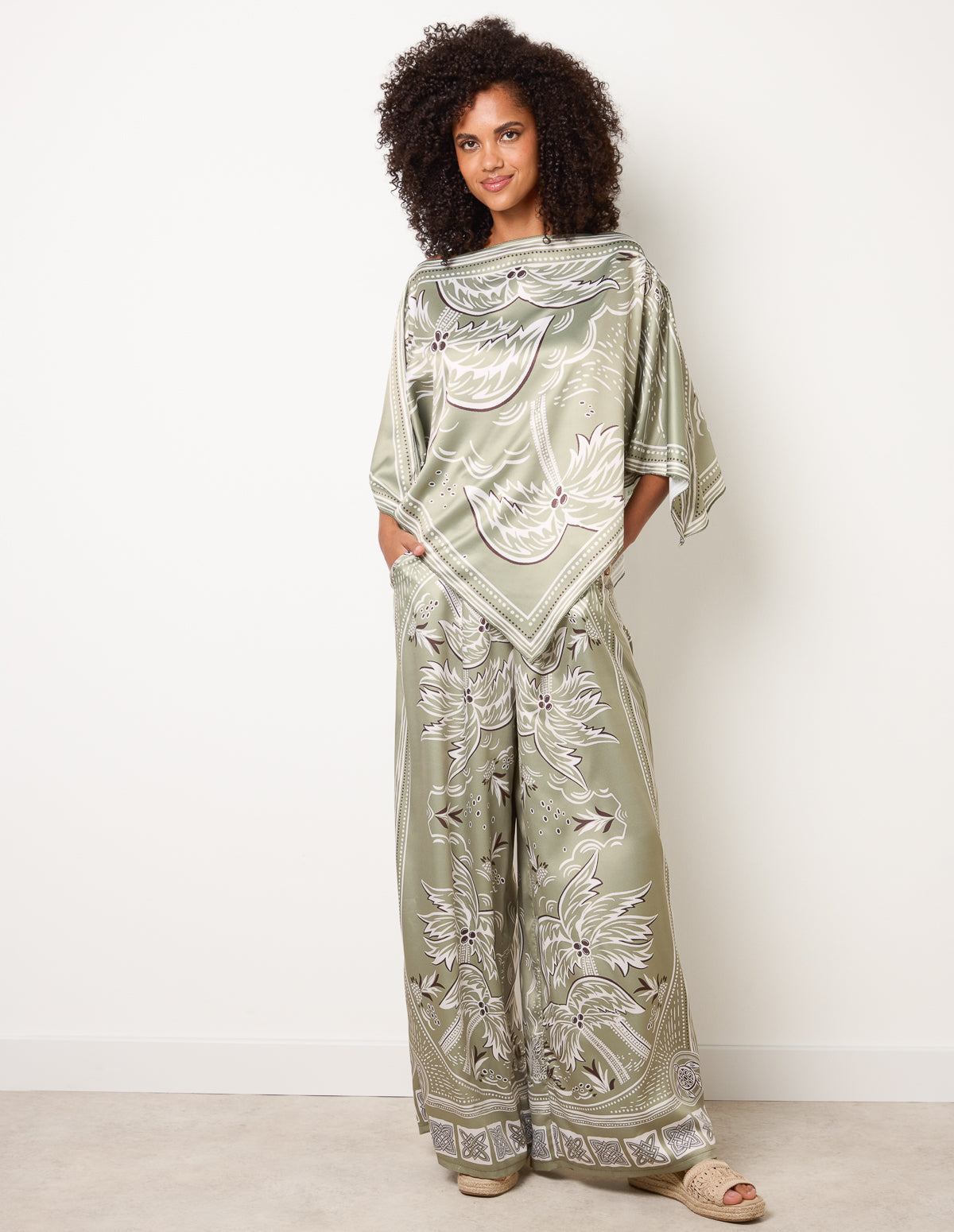 Scarf Print Trouser Set