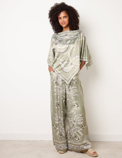 Scarf Print Trouser Set