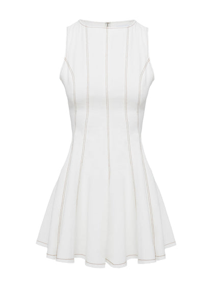 Composure Pleat Mini Dress White Petite