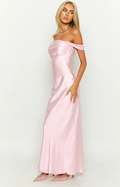 Ella Light Pink Off Shoulder Prom Dress