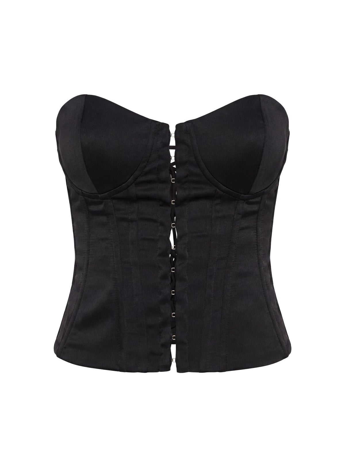 Afelia Strapless Corset Top Black