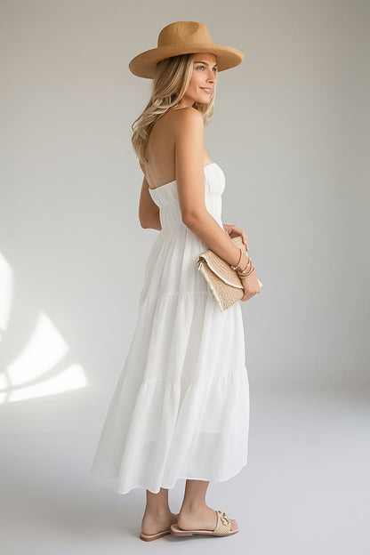 Dreaming of You White Strapless Maxi Dress