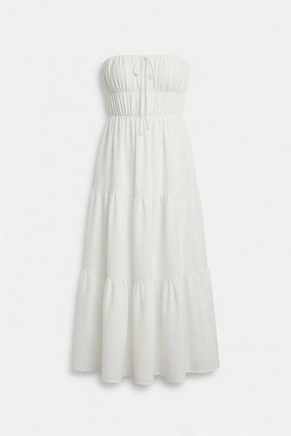 Dreaming of You White Strapless Maxi Dress