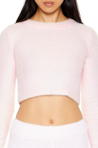 Fuzzy Knit Cropped Sweater