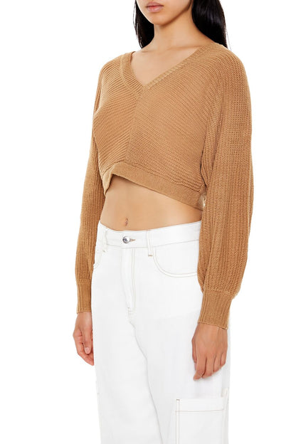 Open-Back Cropped Sweater