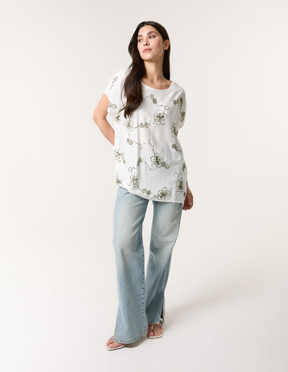 Embroidered Flower Top
