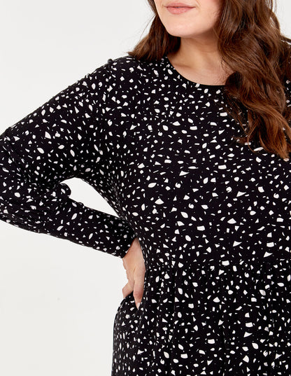 Curve Long Sleeve Smock Dress