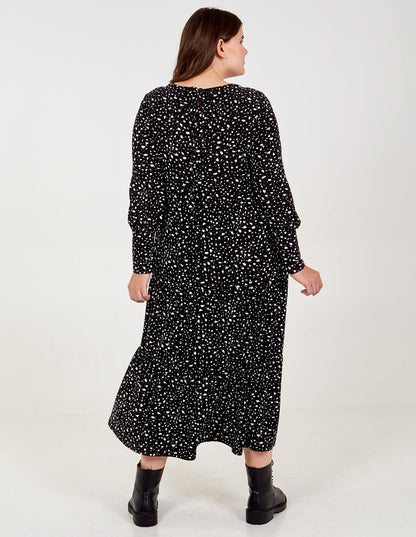 Curve Long Sleeve Smock Dress