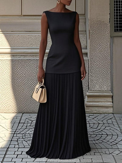 Complete Two-Piece Pleated Sky Blue - Timeless Elegance