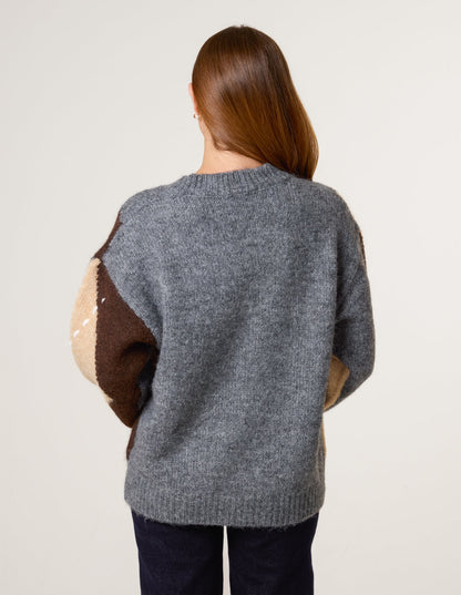 Argyle Knitted Patterned Jumper