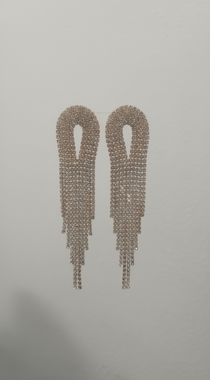 Shine Rhinestone Earrings - Gold