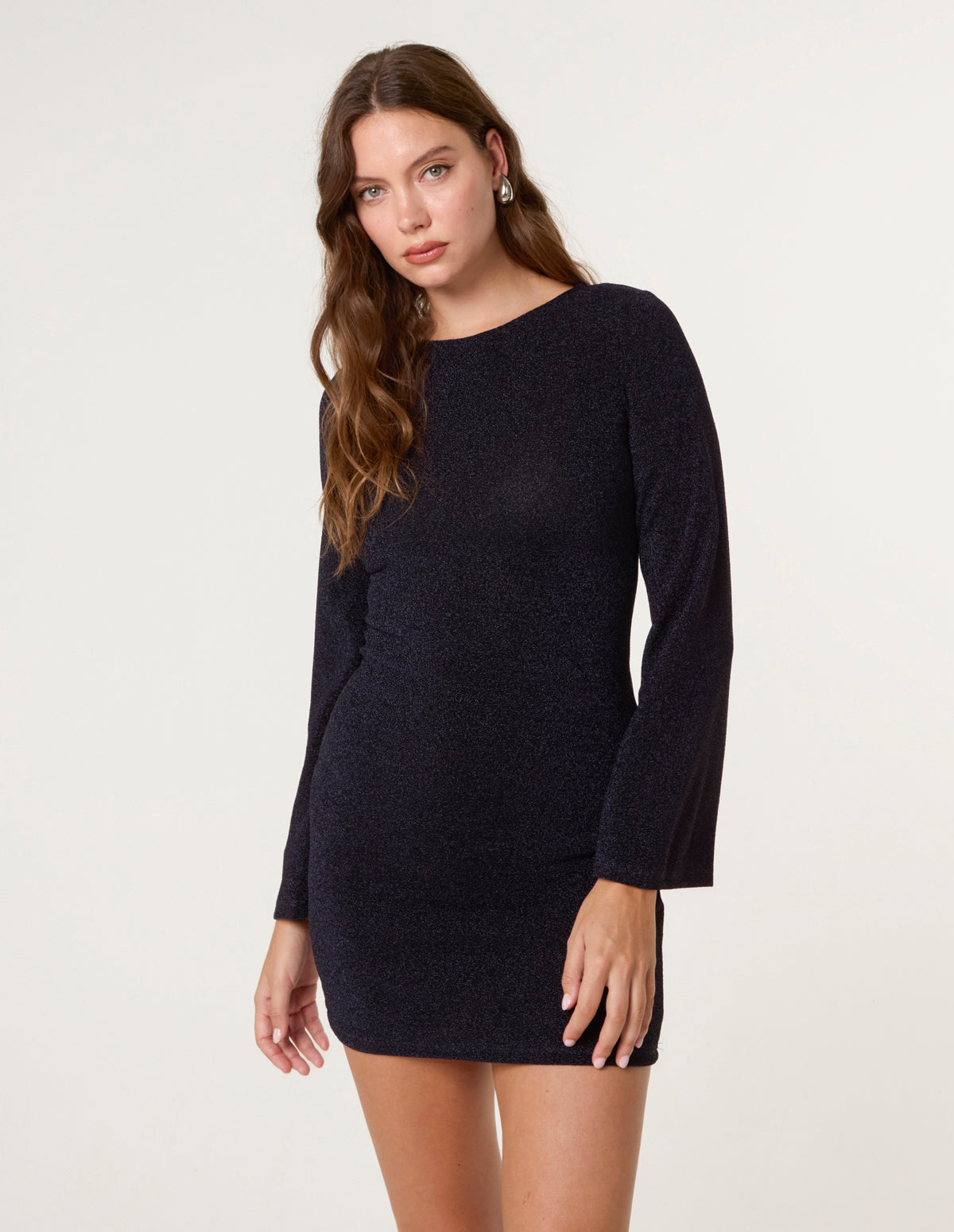 Glitter Mini Dress With Back Tie