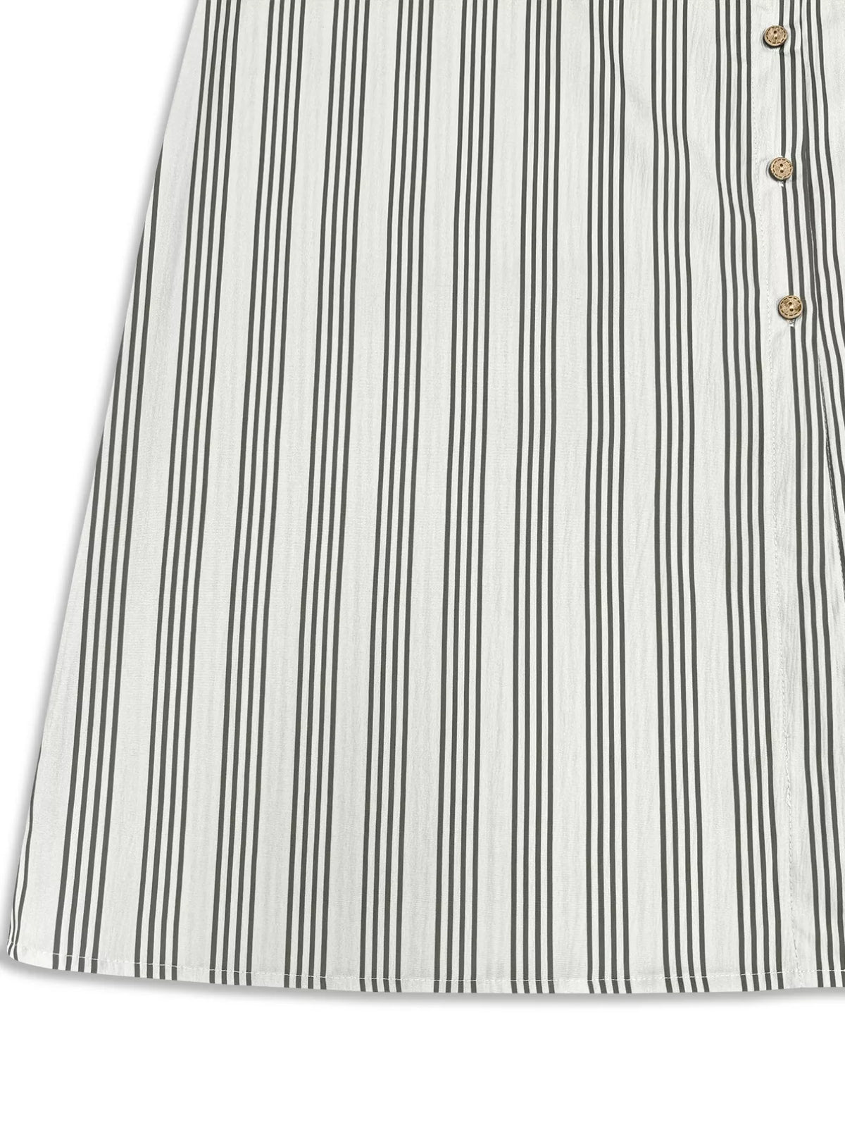 Plus Size Striped Button Front Midi Dress