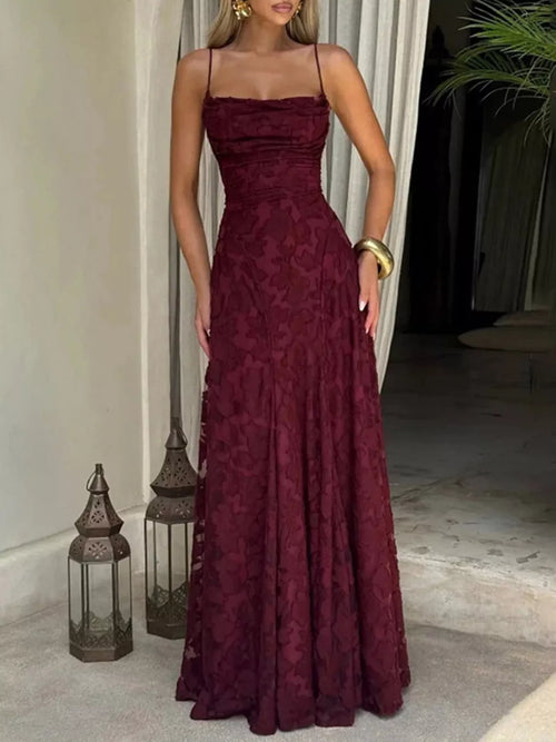 Lace Spaghetti Strap Maxi Dress