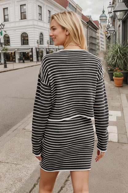 To New Heights Striped Knit Matching Sets