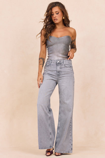 Breezes In Sunsets Foil Knit Top - Iron