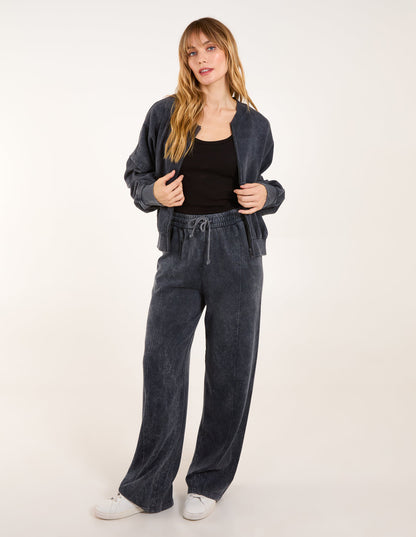 Acid Wash Bomber Jacket & Joggers Set