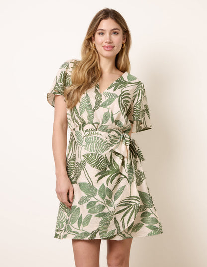 Wrap Front Sarong Mini Dress