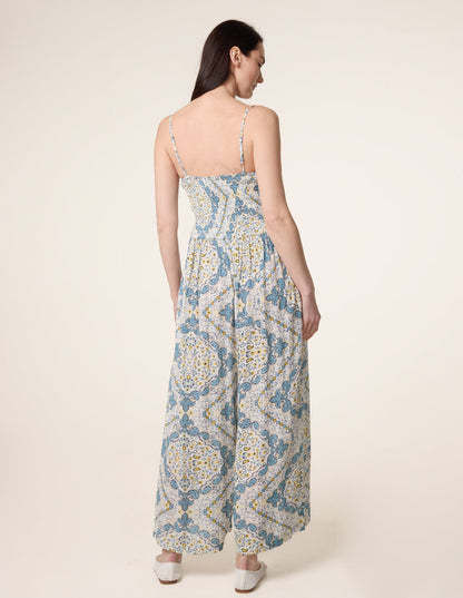 Shirred Drawstring Jumpsuit