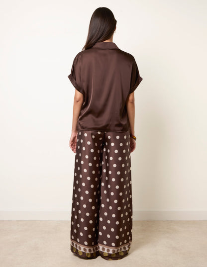 Tie Shirt Polka Dot Trouser Set