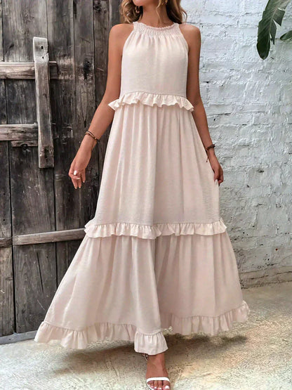 Ilona - Halterneck Dress With Ruffles and Maxi Pockets