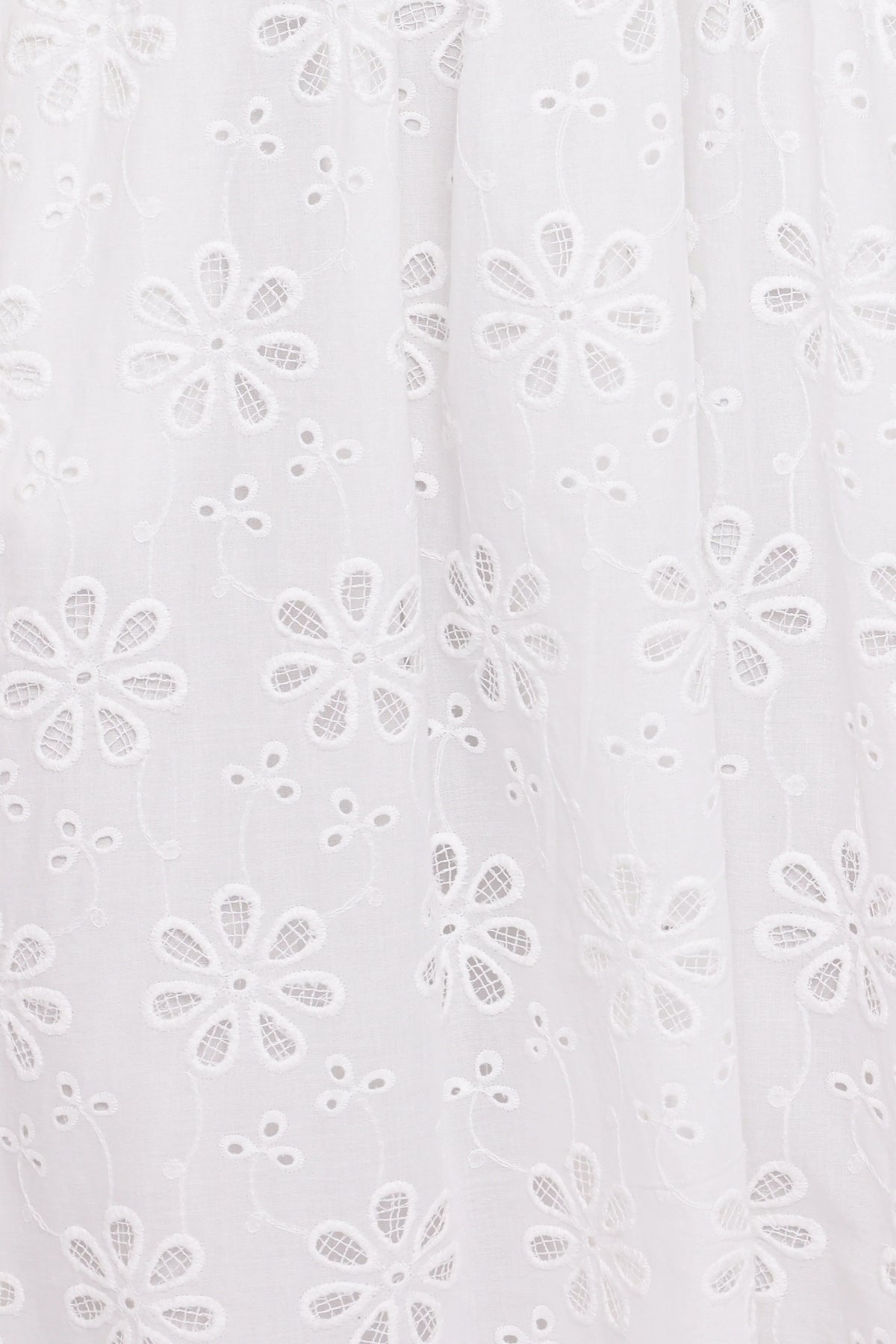 Clo Puff Sleeve Midi Dress - White Broderie
