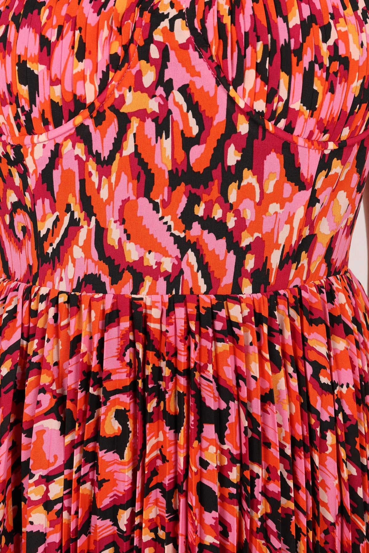 Achanti Pleated Maxi Dress - Pink Multi