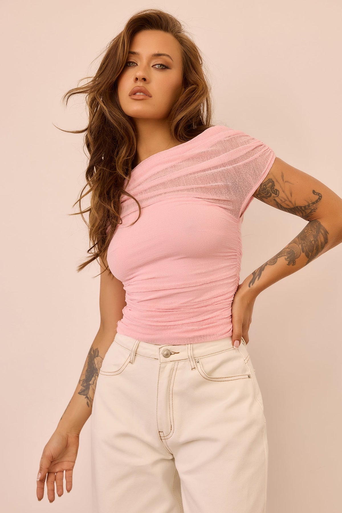Dazzle Desire Mesh Top - Pink