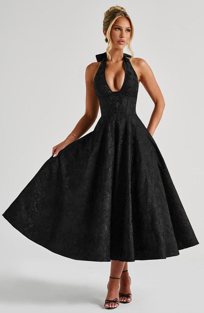 Eulalie - Chic V-Neck Backless Dress