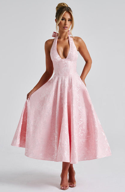 Eulalie - Chic V-Neck Backless Dress