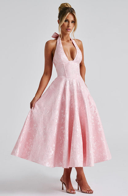 Eulalie - Chic V-Neck Backless Dress