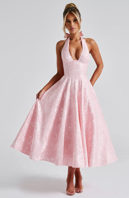 Eulalie - Chic V-Neck Backless Dress