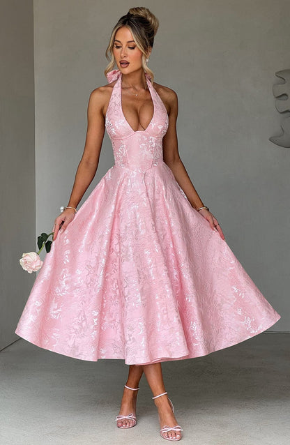 Eulalie - Chic V-Neck Backless Dress