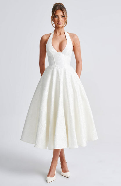 Eulalie - Chic V-Neck Backless Dress
