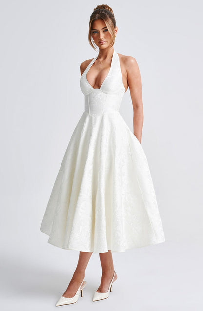 Eulalie - Chic V-Neck Backless Dress