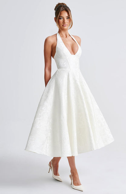 Eulalie - Chic V-Neck Backless Dress