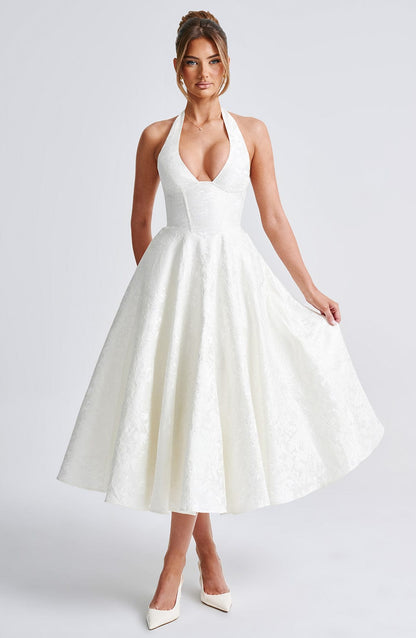 Eulalie - Chic V-Neck Backless Dress
