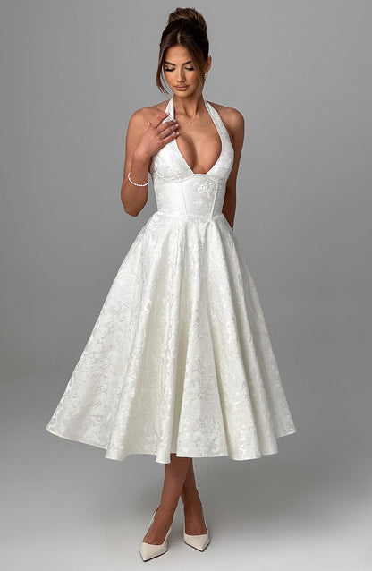 Eulalie - Chic V-Neck Backless Dress