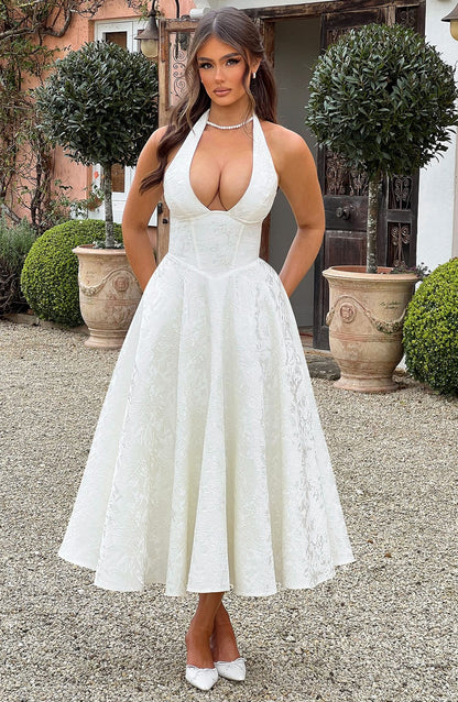 Eulalie - Chic V-Neck Backless Dress