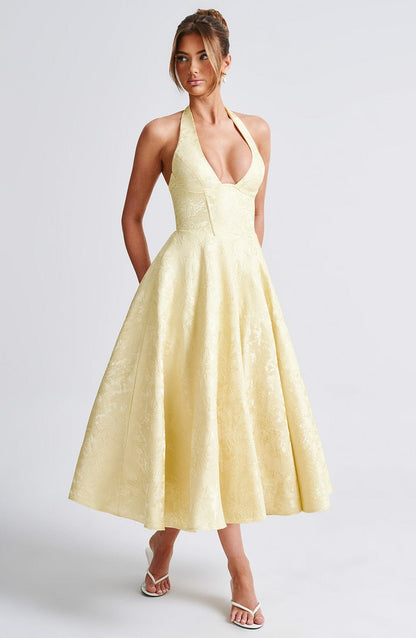 Eulalie - Chic V-Neck Backless Dress