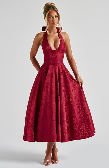Eulalie - Chic V-Neck Backless Dress